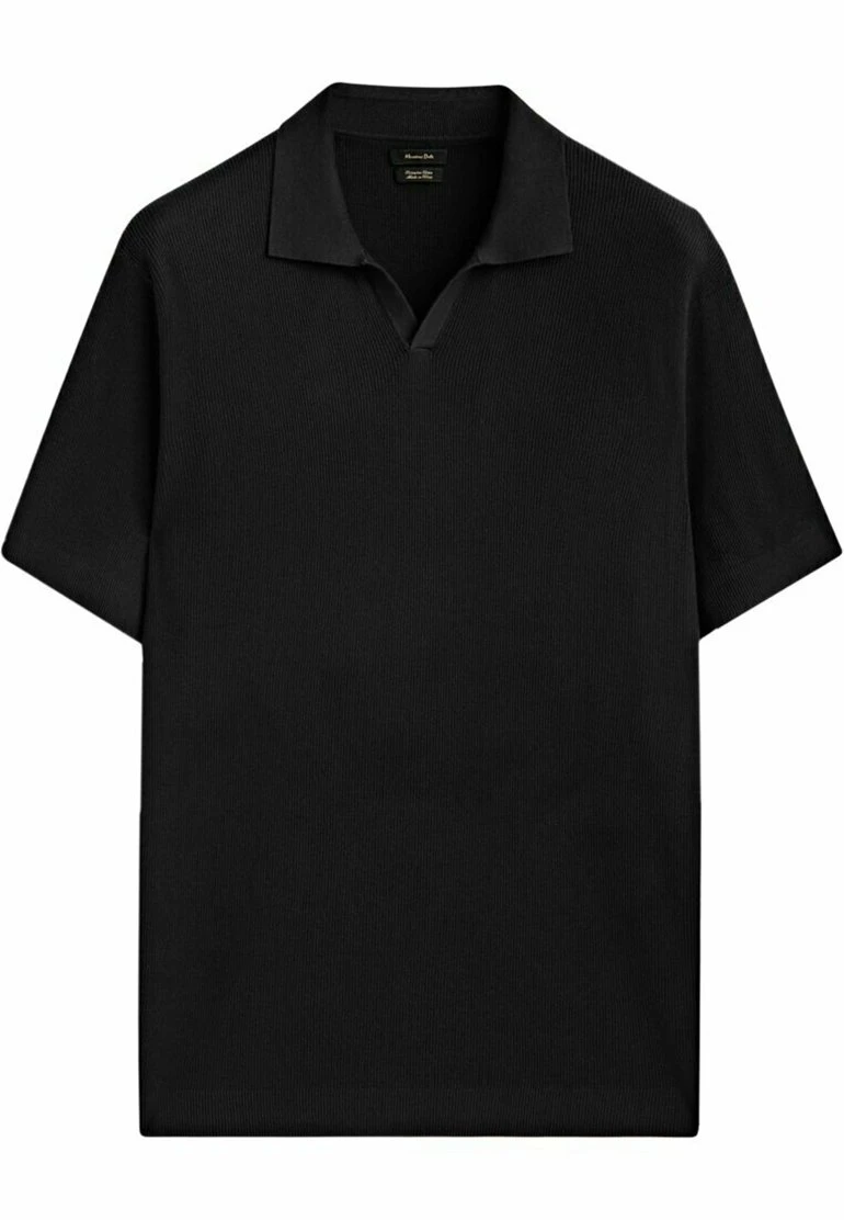 Massimo Dutti Vertical-Textured Micro - Polo Shirt - Black 3 Massimo Dutti Vertical-Textured Micro - Polo Shirt - Black