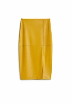 Massimo Dutti Midi - Leather Skirt