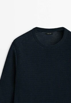 Massimo Dutti With A Crew Neck - Jumper - Blue Denim -Massimo Dutti Shop 071be99de63d43938ac44b026e0a27af