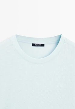 Massimo Dutti OVERSIZE WITH SEAM DETAIL - Basic T-shirt - Light Blue -Massimo Dutti Shop 074da4fafe544bfcb7862f8304702ec8