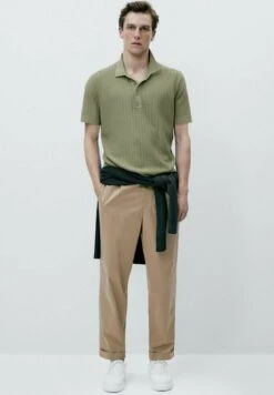 Massimo Dutti Vertical Textured - Polo Shirt - Khaki -Massimo Dutti Shop 07683fc9d8ec48279b9433a33cfae62e