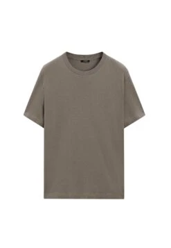 Massimo Dutti SHORT SLEEVE - Basic T-shirt - Brown -Massimo Dutti Shop 077bd5c0ccba4cf89881495e3bcf3d2a