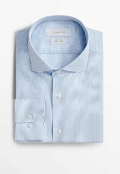 Massimo Dutti Easy Iron Slim Fit Striped- Shirt - Light Blue 11 Massimo Dutti Easy Iron Slim Fit Striped- Shirt - Light Blue -Massimo Dutti Shop 078a60ae7f20460ea8ee0156768f0f16