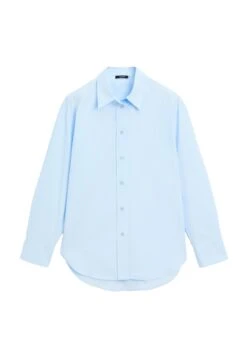 Massimo Dutti LONG BUTTONED - Button-down Blouse - Light Blue -Massimo Dutti Shop 07d97adf29664bcd8c9169817ae161b0 2