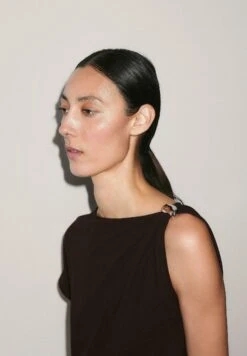 Massimo Dutti DRAPED NECKLINE WITH BROOCH DETAIL - Print T-shirt - Brown -Massimo Dutti Shop 07fcc108abde46f2b5330e5dd5a2034a