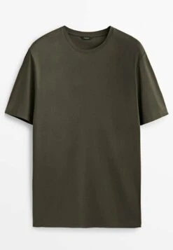Massimo Dutti KurzärmeligesAus Reiner- Basic T-Shirt - Dark Green -Massimo Dutti Shop 08060d5d1f114fc5926d20aadcb91b2c