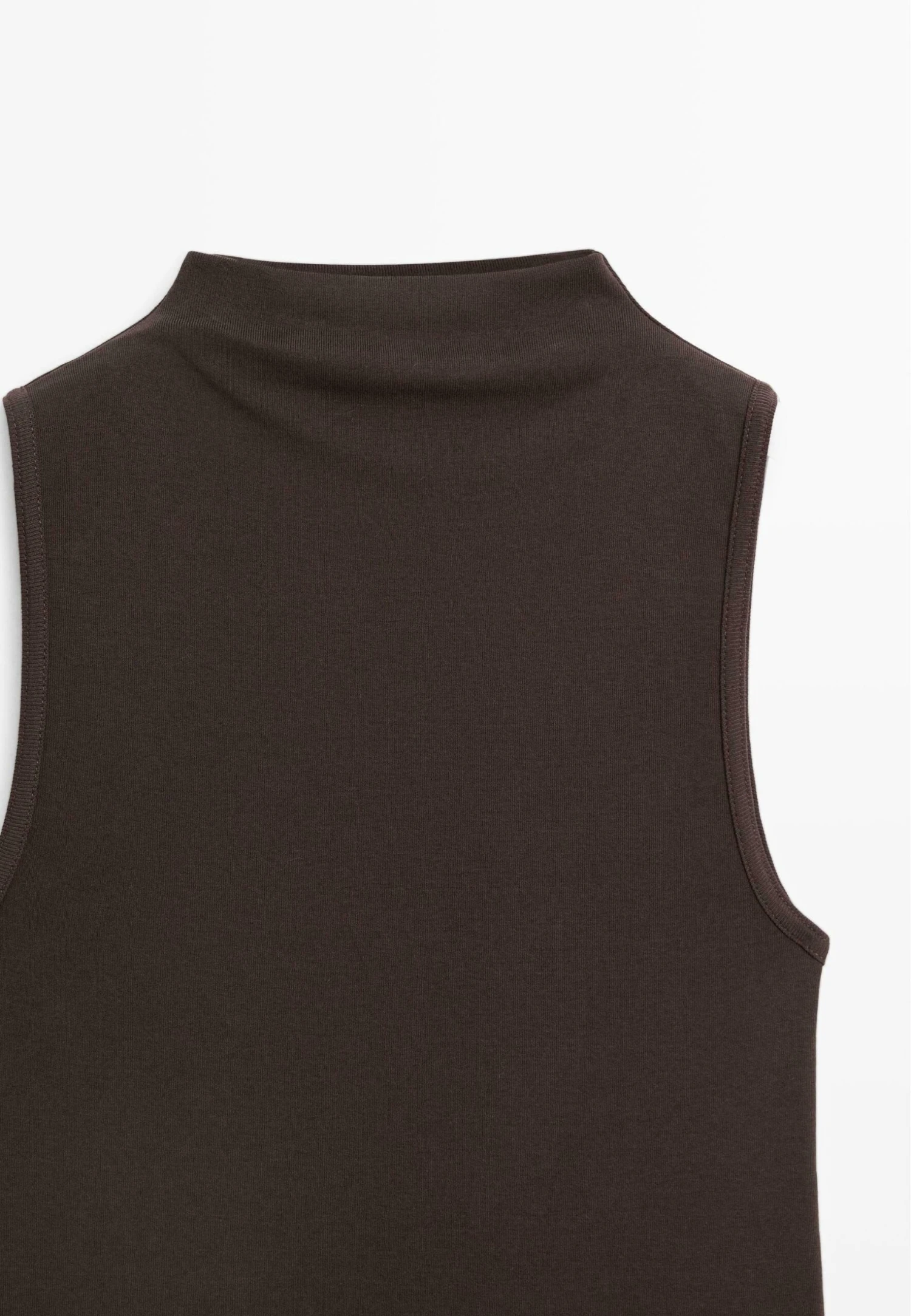 Massimo Dutti FITTED FUNNEL NECK - Top - Dark Brown 11 Massimo Dutti FITTED FUNNEL NECK - Top - Dark Brown - Image 9
