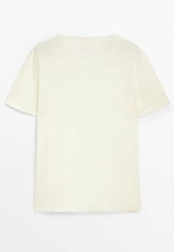 Massimo Dutti Short Sleeve- Basic T-Shirt - Beige -Massimo Dutti Shop 080c820eca8b4110bc0b0e20ec001c26
