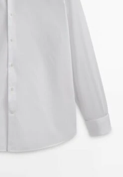 Massimo Dutti Regular Fit Textured With Double Cuffs- Formal Shirt - White -Massimo Dutti Shop 081cdbaa866441e29f68c37828f1a6a0