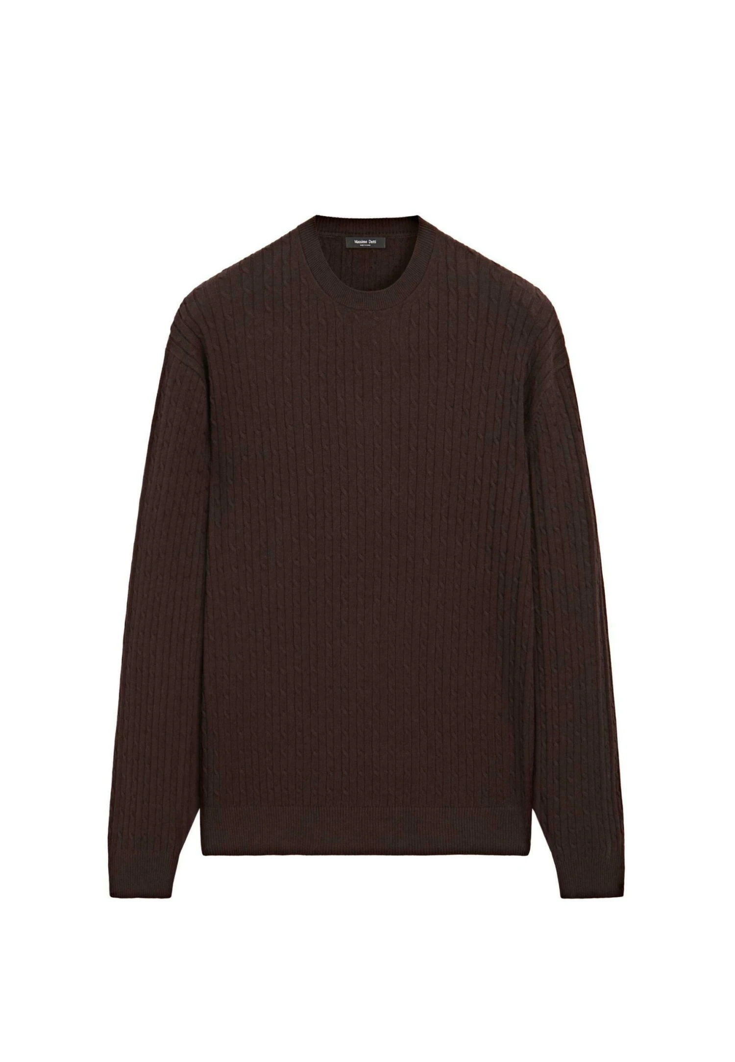 Massimo Dutti CABLE-KNIT CREW NECK - Jumper - Mottled Green 13 Massimo Dutti CABLE-KNIT CREW NECK - Jumper - Mottled Green - Image 11