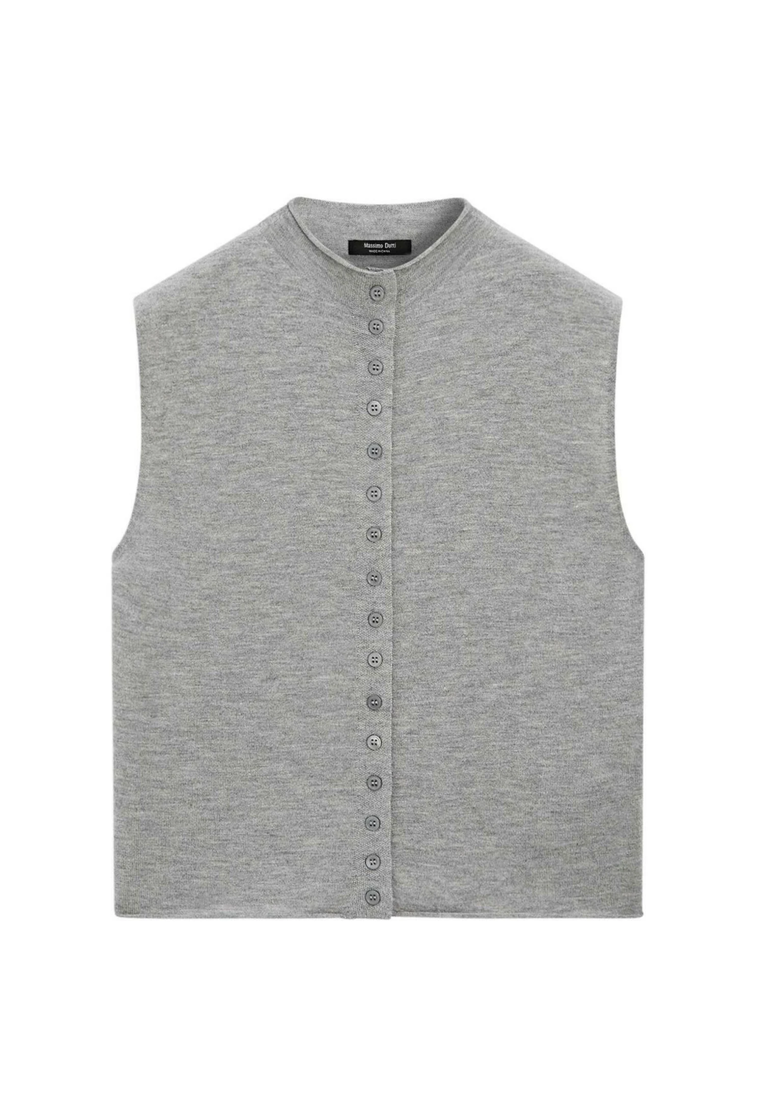 Massimo Dutti CROPPED HIGH COLLAR - Cardigan - Grey 9 Massimo Dutti CROPPED HIGH COLLAR - Cardigan - Grey - Image 7