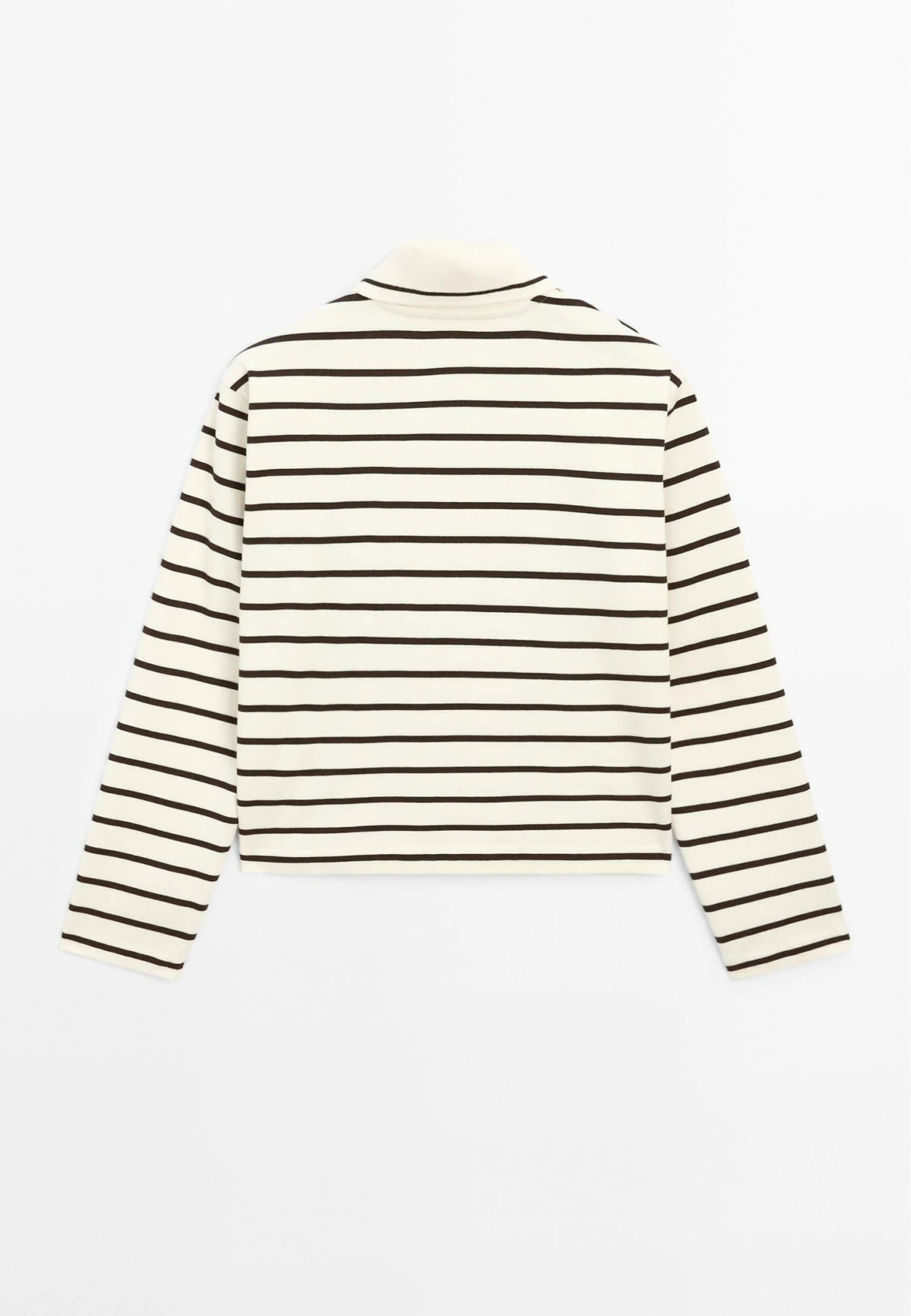 Massimo Dutti LONG SLEEVED STRIPED - Polo Shirt - Beige 8 Massimo Dutti LONG SLEEVED STRIPED - Polo Shirt - Beige - Image 6