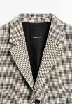 Massimo Dutti HOUNDSTOOTH WITH FLAP POCKETS - Blazer - Beige -Massimo Dutti Shop 0898ff54097741cbbbeb6f6ae78f2b28