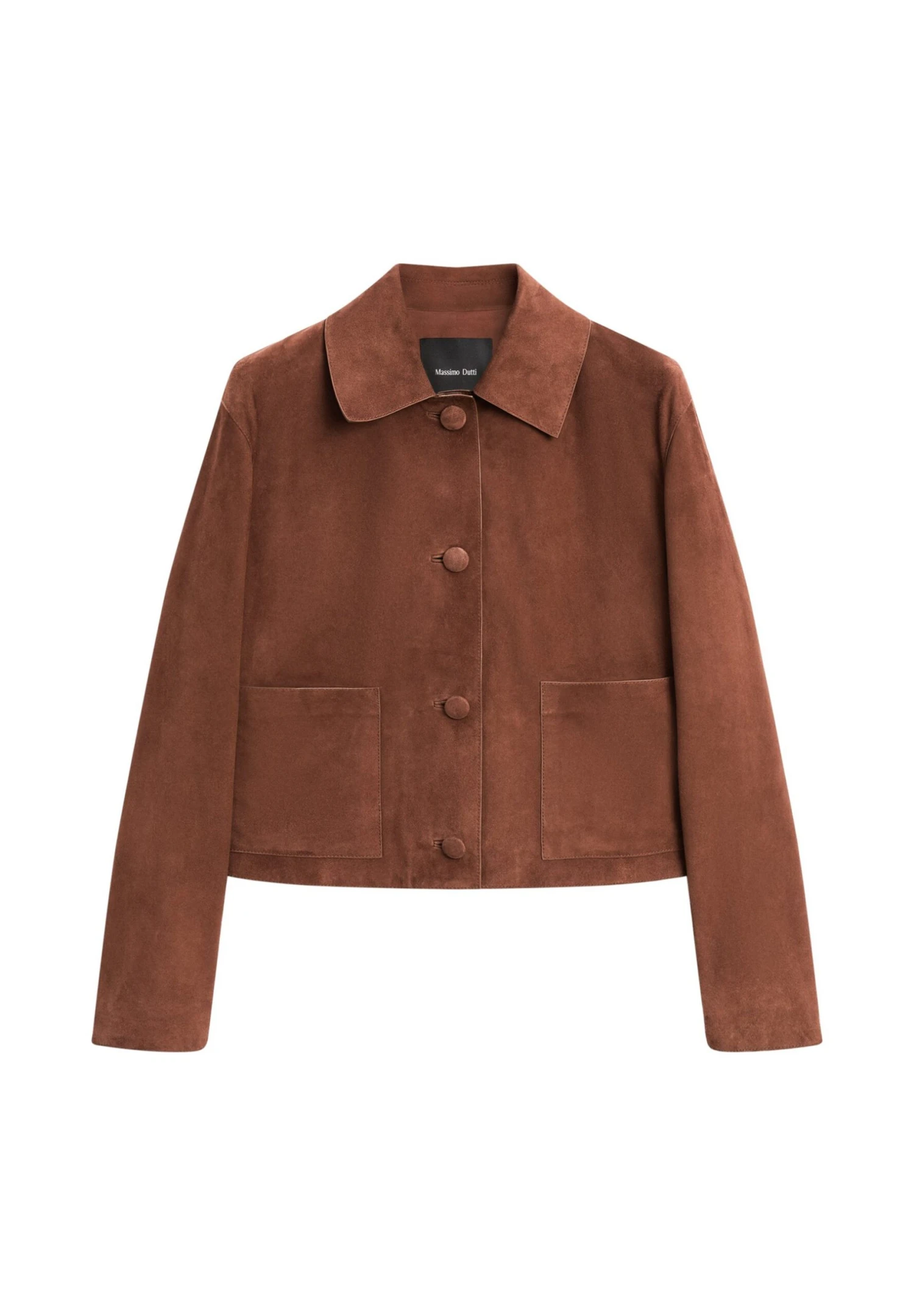 Massimo Dutti CROPPED WITH BUTTONS - Leather Jacket - Mottled Brown 8 Massimo Dutti CROPPED WITH BUTTONS - Leather Jacket - Mottled Brown - Image 6