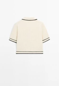 Massimo Dutti SHORT SLEEVE WITH BUTTONS - Cardigan - Beige -Massimo Dutti Shop 0900f38a0c26488c9e54f93da3ea2744