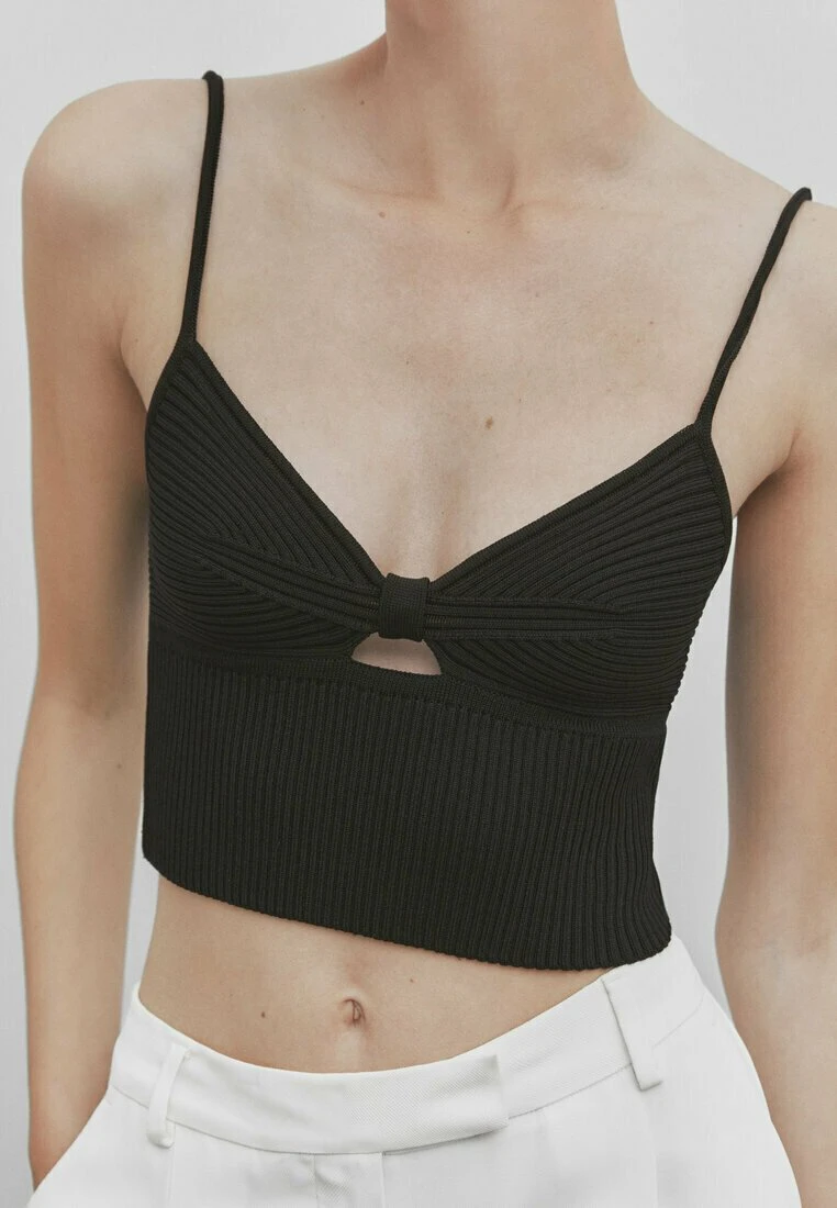 Massimo Dutti Studio - Cut-Out Crop - Top - Black 7 Massimo Dutti Studio - Cut-Out Crop - Top - Black - Image 5