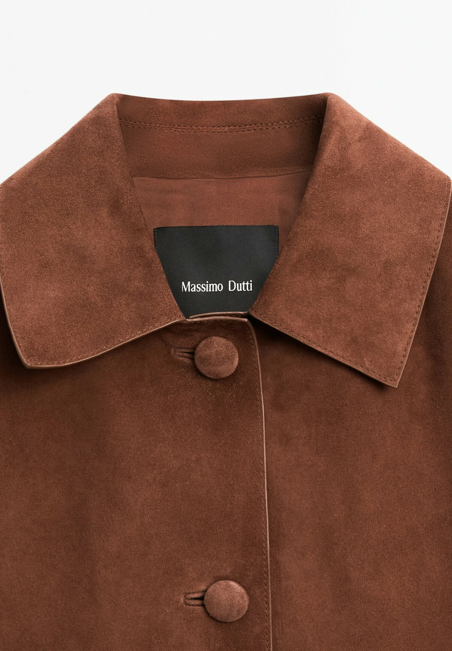 Massimo Dutti CROPPED WITH BUTTONS - Leather Jacket - Mottled Brown 10 Massimo Dutti CROPPED WITH BUTTONS - Leather Jacket - Mottled Brown - Image 8