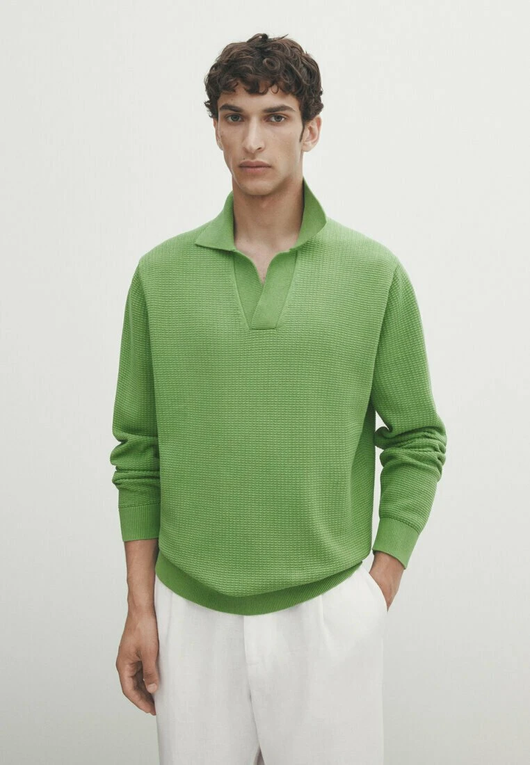 Massimo Dutti Textured - Jumper - Green 3 Massimo Dutti Textured - Jumper - Green