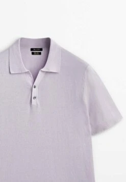 Massimo Dutti With V-Neck And Buttons - Polo Shirt - Mauve -Massimo Dutti Shop 09317823a94a41aba7ddaad0d5a7b064