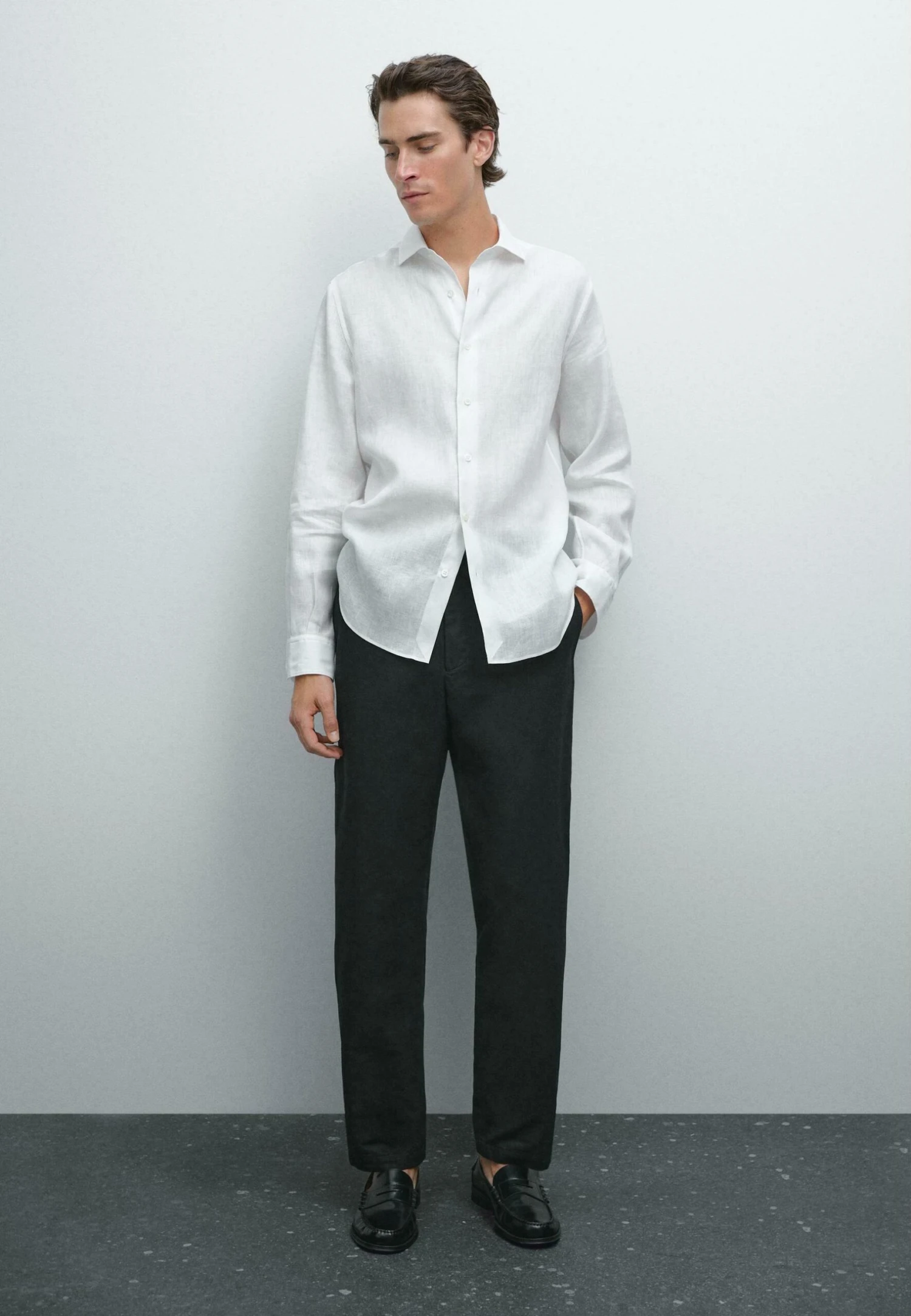 Massimo Dutti SLIM FIT GARMENT - Shirt - White 4 Massimo Dutti SLIM FIT GARMENT - Shirt - White - Image 2
