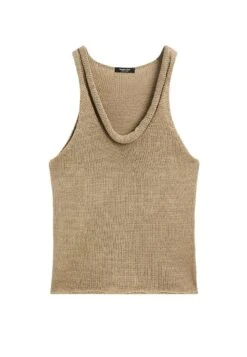 Massimo Dutti CROPPED WITH NECK DETAIL - Top - BEIGE -Massimo Dutti Shop 0937d466ff084e698190cd68bffab9ec