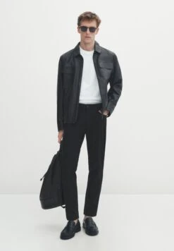 Massimo Dutti Tapered - Slim Fit Jeans - Black