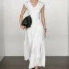 Massimo Dutti LONG CONTRAST V-NECK - Maxi Dress - White -Massimo Dutti Shop 095f3dac4655422796b19af144a06d96