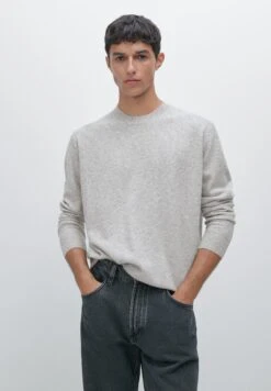 Massimo Dutti CREW NECK LONG SLEEVE - Jumper - GREY