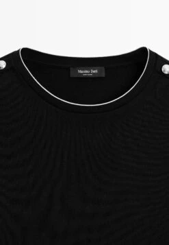 Massimo Dutti SHORT SLEEVE WITH BUTTONED SHOULDERS - Print T-shirt - Black -Massimo Dutti Shop 0982fbb286f048bb80e9eba3f6c81c2a