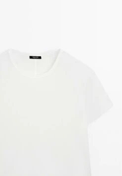 Massimo Dutti SHORT-SLEEVE WITH CREW NECK - Basic T-shirt - White -Massimo Dutti Shop 09b29a02b1f84b84b5032c83f8cec5b8