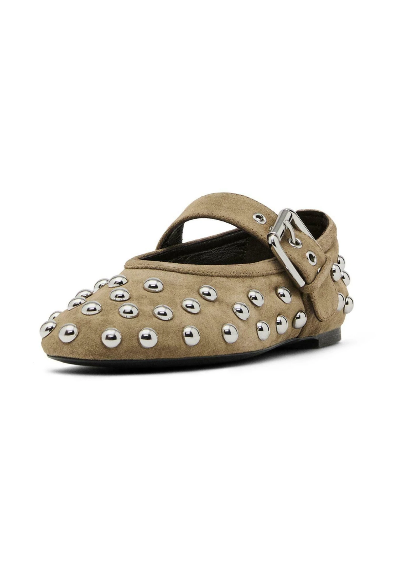Massimo Dutti STUDDED FLATS - Ankle Strap Ballet Pumps - Camel 8 Massimo Dutti STUDDED FLATS - Ankle Strap Ballet Pumps - Camel - Image 6
