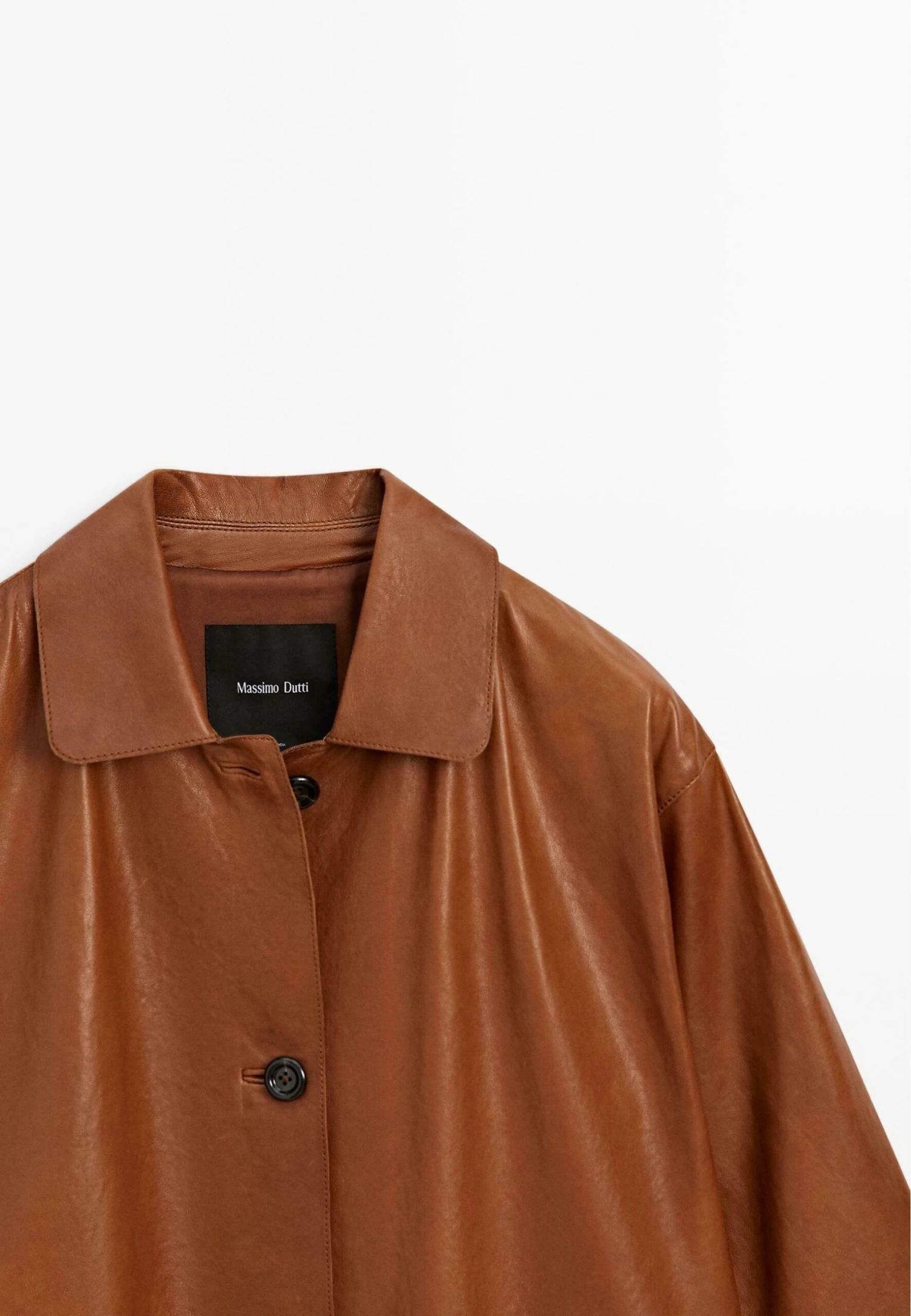 Massimo Dutti LONG - Leather Jacket - Brown 9 Massimo Dutti LONG - Leather Jacket - Brown - Image 7