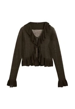 Massimo Dutti RUFFLED SEMI-SHEER - Cardigan - Brown -Massimo Dutti Shop 0a028c19ce7848d9a4ebfb0ce06f12d9