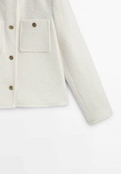 Massimo Dutti Textured Cropped With Golden Buttons - Summer Jacket - Beige -Massimo Dutti Shop 0a3f8d1d10a24e1db92b7ef9ecbc102e