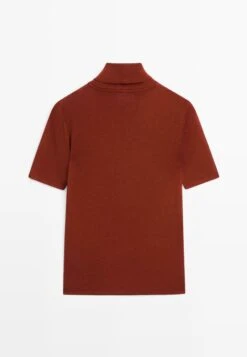 Massimo Dutti HIGH NECK WITH SHORT SLEEVES - Basic T-shirt - Red -Massimo Dutti Shop 0a4002ab74ac41ac96873f0a4fe26232
