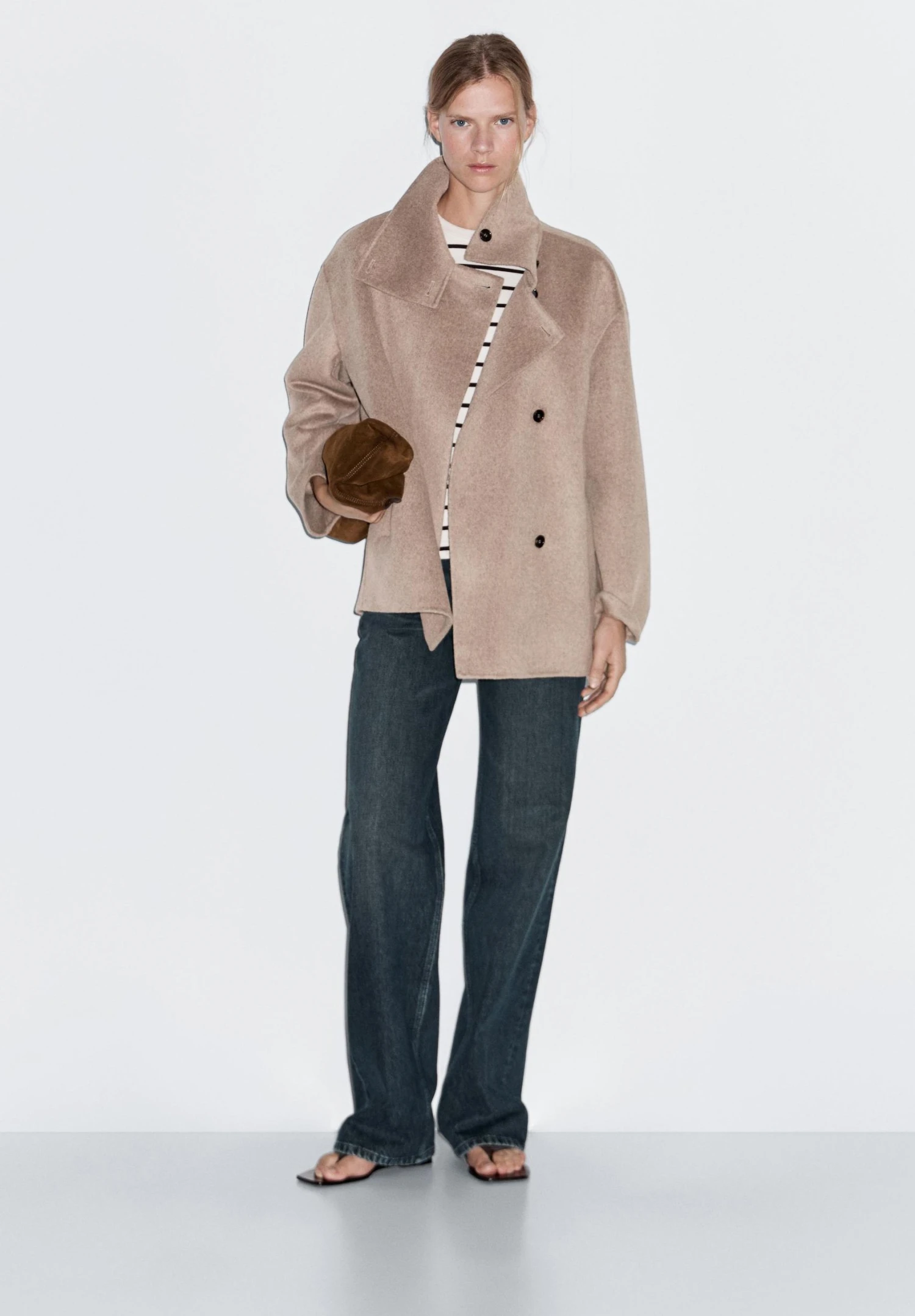 Massimo Dutti HIGH NECK - Short Coat - Camel 4 Massimo Dutti HIGH NECK - Short Coat - Camel - Image 2
