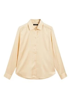 Massimo Dutti FLOWING SATIN LONG SLEEVE - Button-down Blouse - White Denim -Massimo Dutti Shop 0a63c3acbb8143d385e9e5d06fb12c65 4