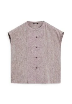 Massimo Dutti FLOWING GARMENT WITH BIB DETAIL - Blouse - Mauve -Massimo Dutti Shop 0a72dc52fa0c4377bc8b5741d758a733