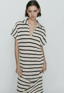 Massimo Dutti Blend Striped - Jumper Dress - Beige -Massimo Dutti Shop 0a812cbeea8c4981a5992d2df2f00feb