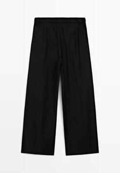 Massimo Dutti BARREL FIT WITH ELASTICATED WAISTBAND - Trousers - Black -Massimo Dutti Shop 0a84e0fc1d0045fba8fdd7639d323c8d