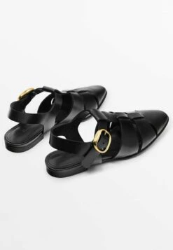Massimo Dutti Cage With Buckle- Walking Sandals - Black -Massimo Dutti Shop 0a9c57ff3f784c2c881fc93a4e100ab9