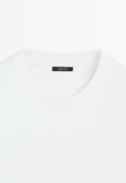 Massimo Dutti SHORT SLEEVE - Basic T-shirt - White Denim -Massimo Dutti Shop 0a9f3bf52ae94586b9d00d1f7b5b1715