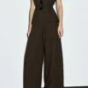 Massimo Dutti HIGH-WAIST WIDE-LEG - Trousers - Mottled Dark Brown -Massimo Dutti Shop 0ad5e14939fc4e83aa209b6aafef743d