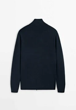Massimo Dutti Milano With A Mock Neck And Zip - Cardigan - Dark Blue -Massimo Dutti Shop 0ae3f16f8d72415b9590a94bad32f354