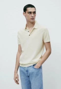 Massimo Dutti Short Sleeve - Polo Shirt - Beige