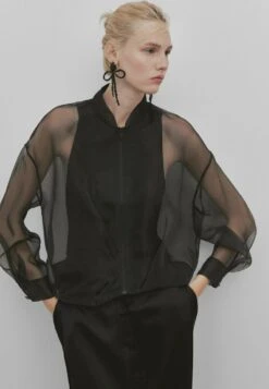 Massimo Dutti Studio-Organza- Bomber Jacket - Black