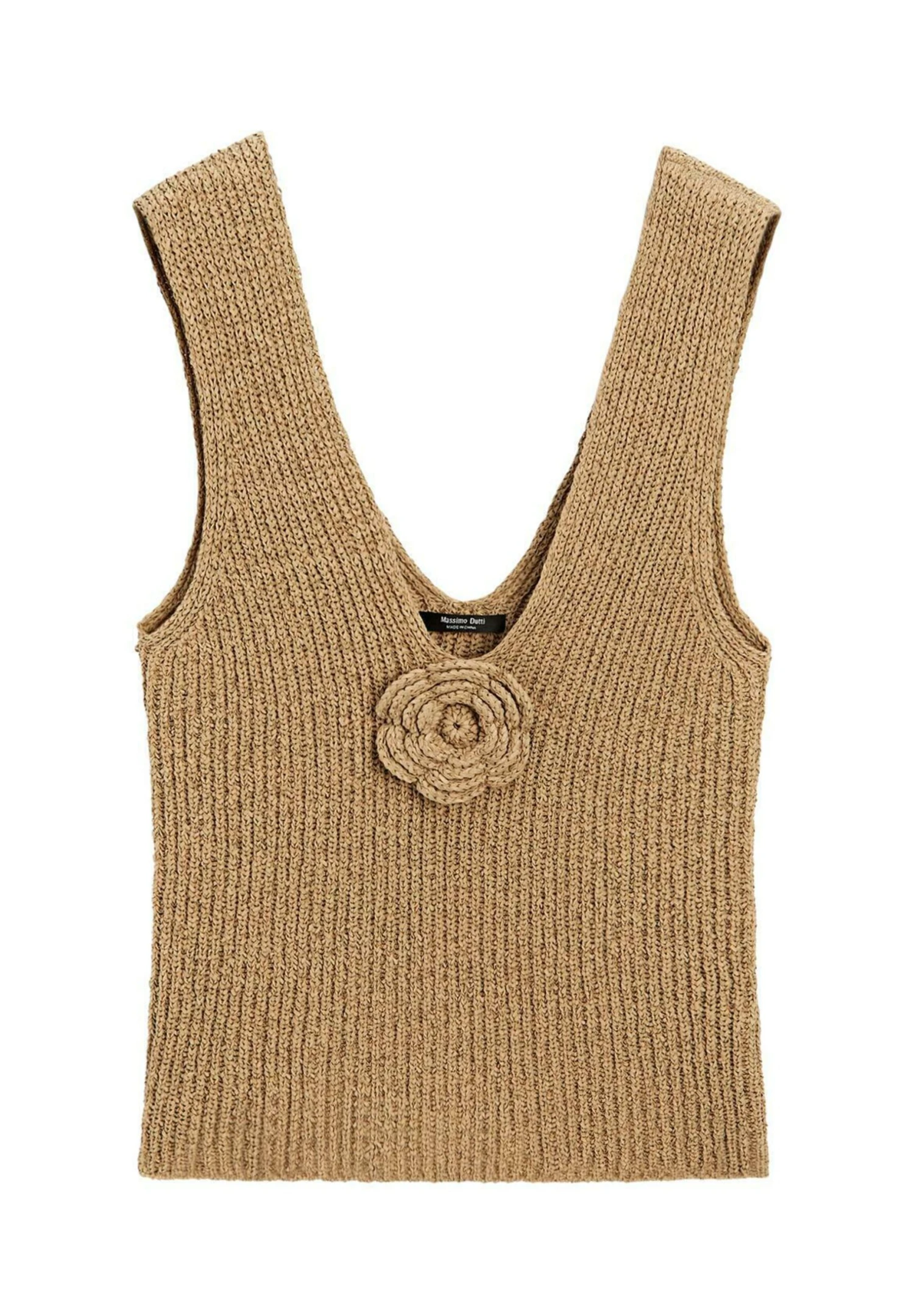 Massimo Dutti V-NECK WITH FLORAL DETAIL - Top - Brown 7 Massimo Dutti V-NECK WITH FLORAL DETAIL - Top - Brown - Image 5