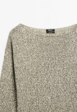 Massimo Dutti MOULINÉ BOAT NECK WITH LONG SLEEVES - Jumper - Mottled Dark Green -Massimo Dutti Shop 0b7cf444e9ff4beaba859e606612ed60