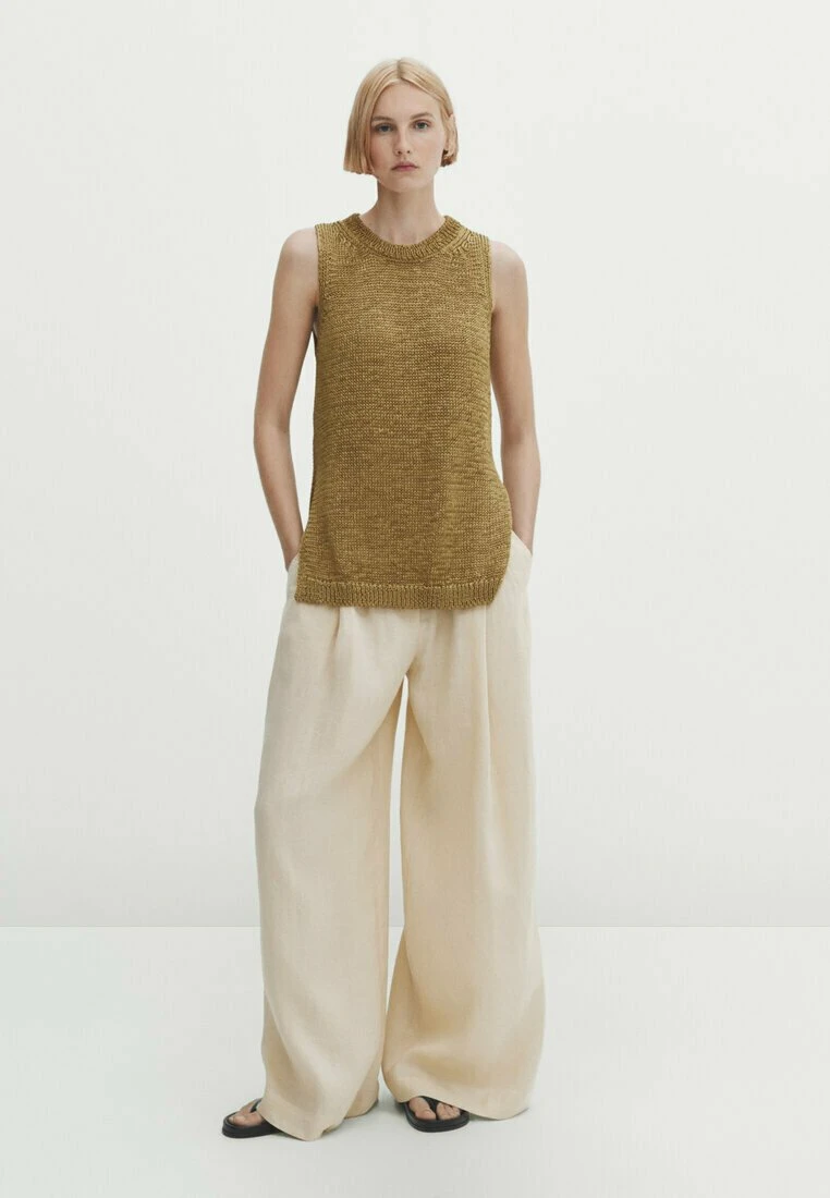 Massimo Dutti With Slits - Jumper - Gold Coloured 3 Massimo Dutti With Slits - Jumper - Gold Coloured