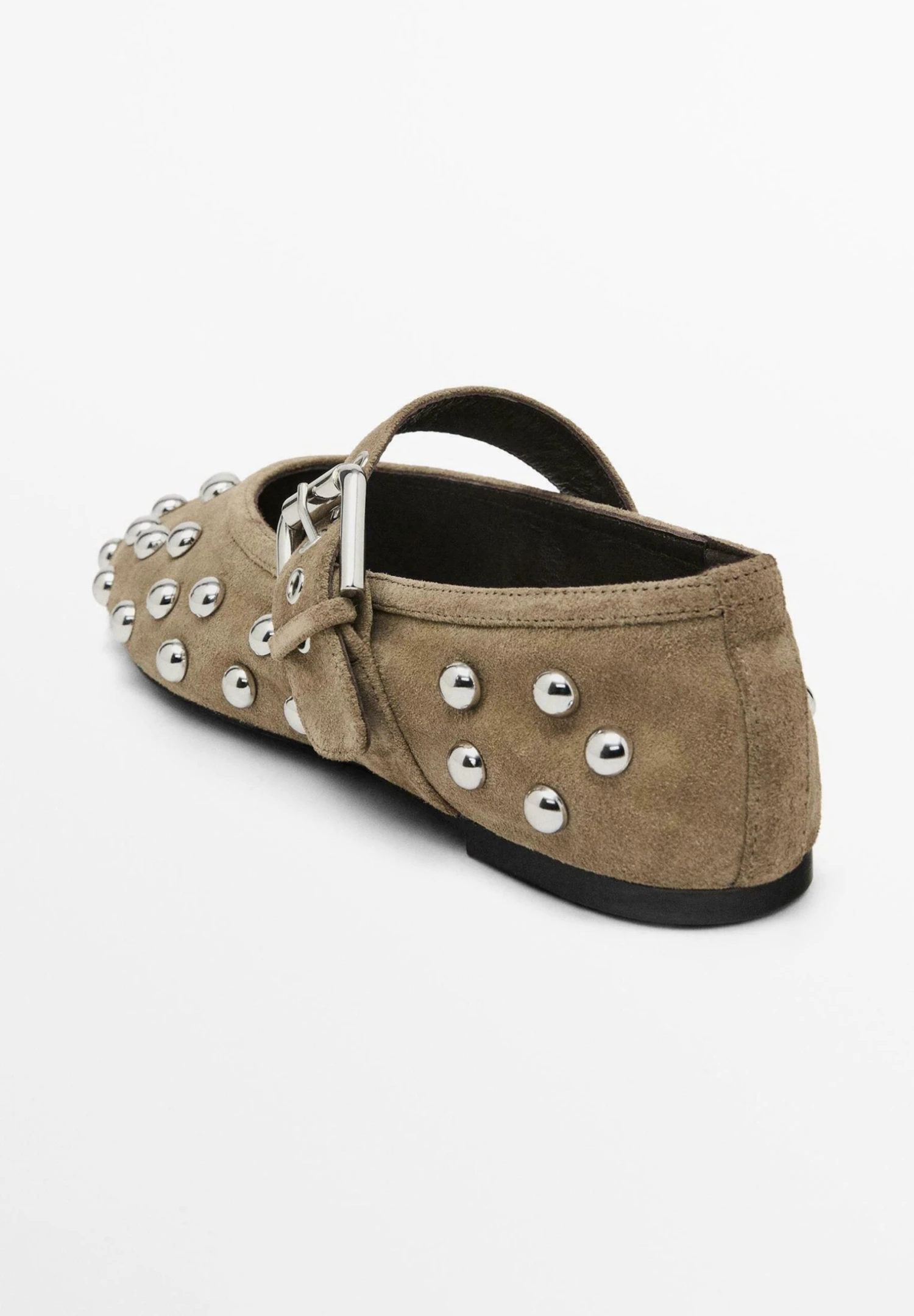 Massimo Dutti STUDDED FLATS - Ankle Strap Ballet Pumps - Camel 6 Massimo Dutti STUDDED FLATS - Ankle Strap Ballet Pumps - Camel - Image 4